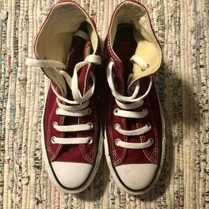 Converse High Top Sneakers Red/Maroon Chuck Taylors